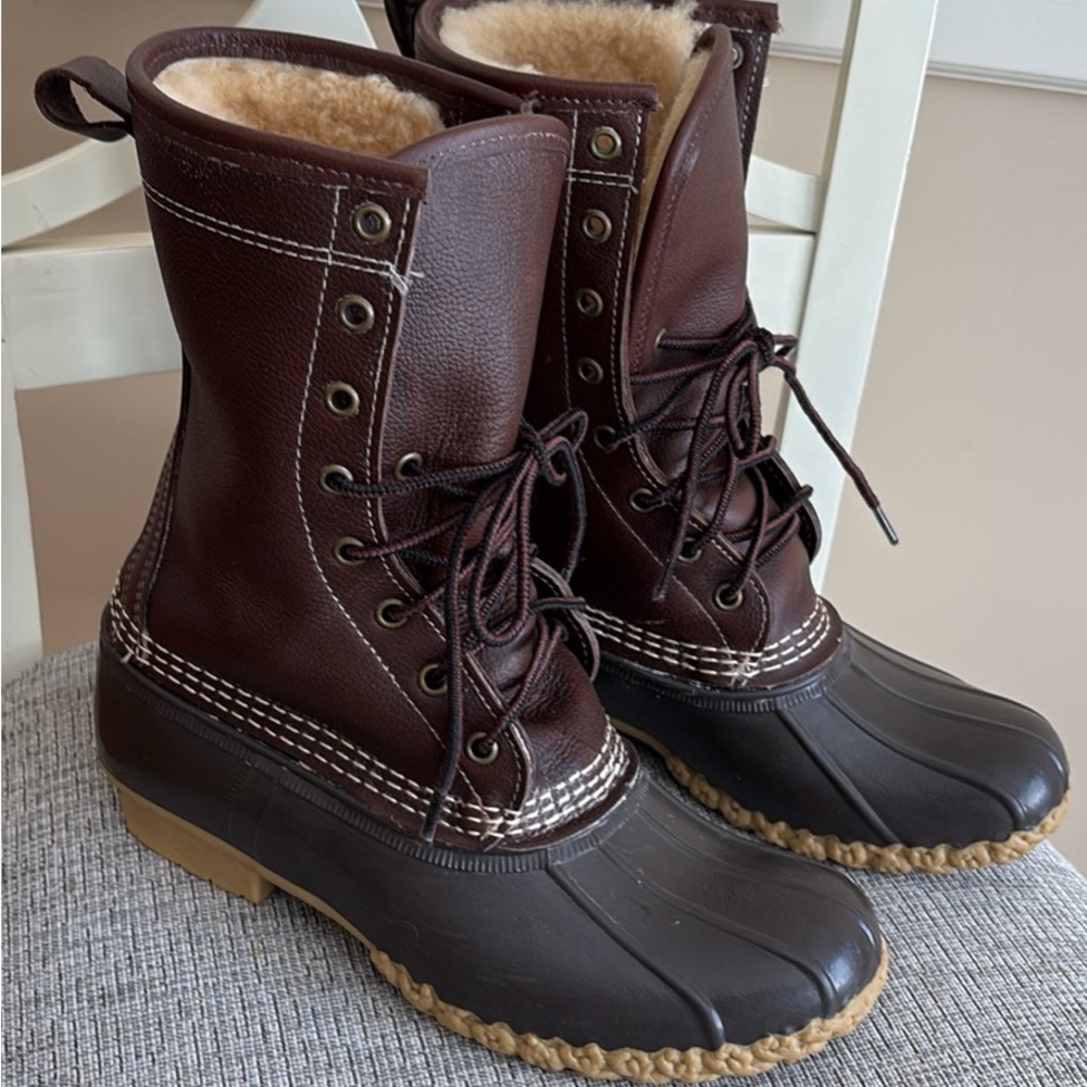 LL BEAN 10” SHEARLING LINED BEAN BOOTS 7M